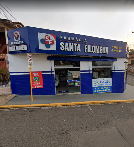 Fachada da Farmácia Santa Filomena — Unidade Jardim Brasília (Jardim Planalto), R. Joaquim Marquês Caldeira, 274, Presidente Prudente-SP