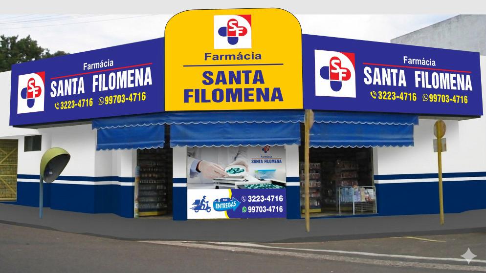 Fachada da Farmácia Santa Filomena — Unidade Jardim Aviação, Av. Ademar de Barros, 1165, Presidente Prudente-SP